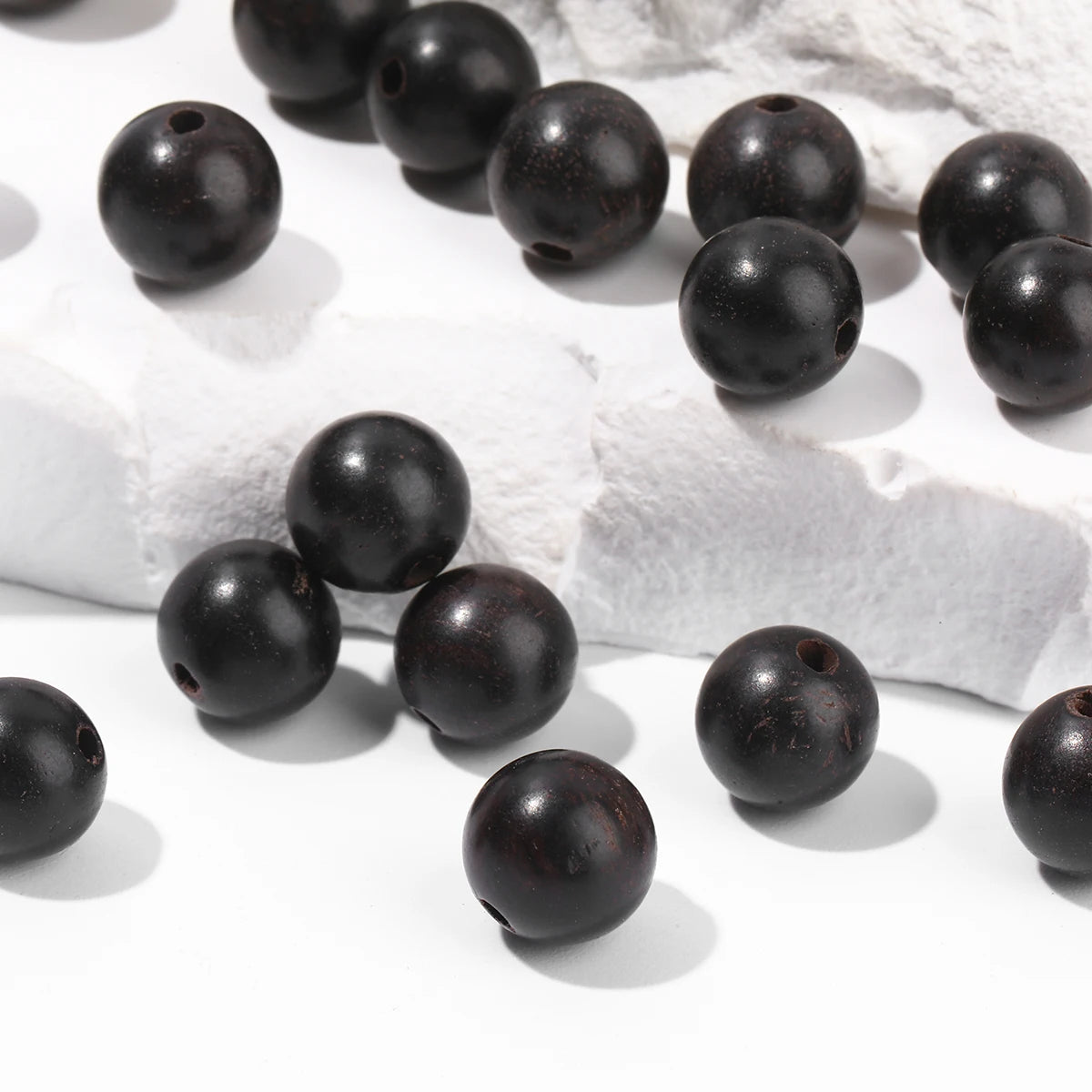 50 Pcs/lot Natural Wooden Bead Black Sandalwood Ebony Beads 6 8 10 12 15mm For Jewelry Making Diy Necklace Bracelet Accessory