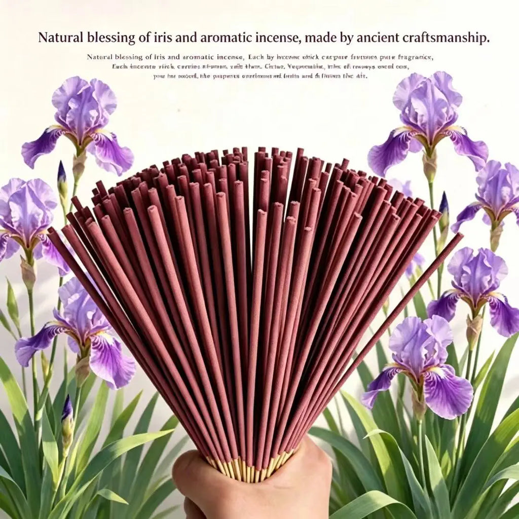 22cm Iris Flower Incense Sticks with Long-Lasting Fragrance, Suitable for Home Bedrooms, Study Rooms, Living Rooms, Tea Rooms, and Reception Rooms, to Purify the Air and Relax the Mind