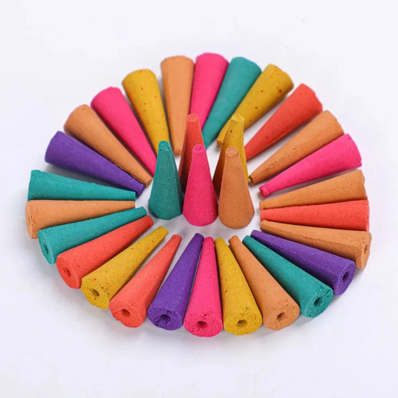 Natural 50/100g Oversized Backflow Incense Cones 20 Minutes Lavender Reflux Tower Incense Jasmine Sandalwood Scents for Home
