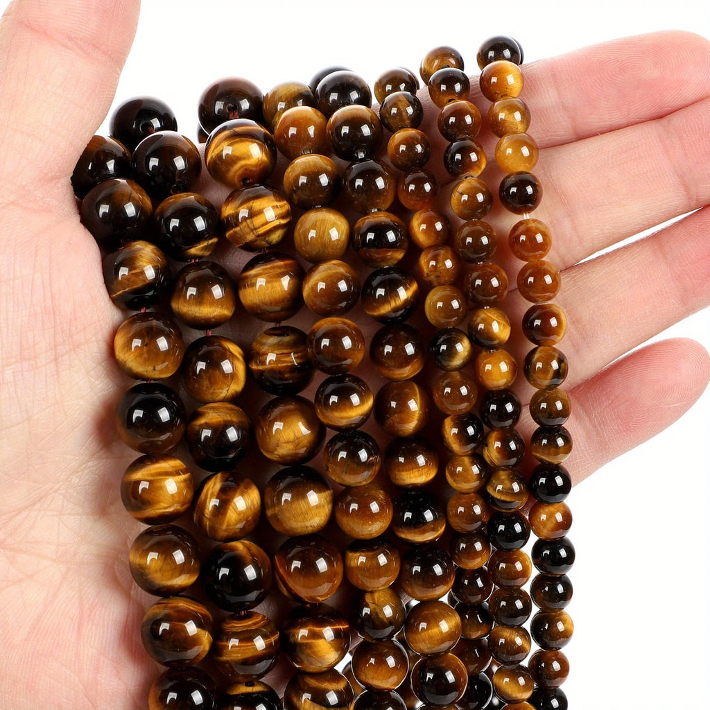 2strands 3/4/6/8/10mm Natural Yellow Tiger Eye Stone Round Beads for Jewelry Making DIY Bracelet Necklace Accessories 15"