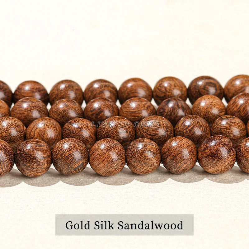 1 Strand Natural Wooden Bead Green Sandalwood Bead Round Loose Spacer Bead for Jewelry Making DIY Bracelet Necklace Accessory