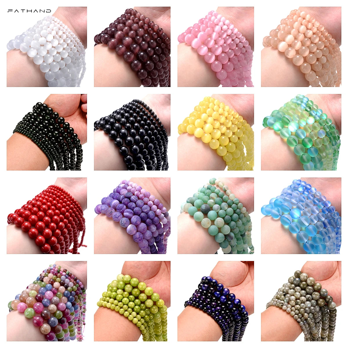 Natural Stone Beads 4 6 8 10mm Aquamarine Lava Turquoises Agates Quartz Jaspers Crystals Beads For Jewelry Making DIY Necklace