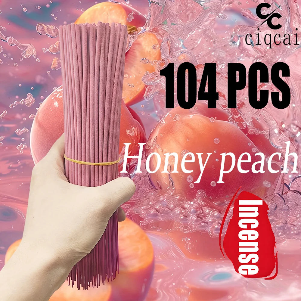 Best-Selling Peach-Scented Aromatherapy Stick - 22.0cm Long Bamboo Incense Sticks, Long-Lasting Fragrance, Suitable for Home Decoration, Yoga, Meditation, and Festivals (June Festival, Mother's Day, Father's Day)