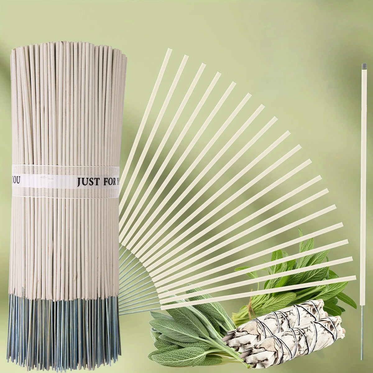 Handcrafted Sage Incense Sticks – Long-Lasting Burn (50–60 Min) · Ideal for Meditation, Cleansing, Yoga, Relaxation &