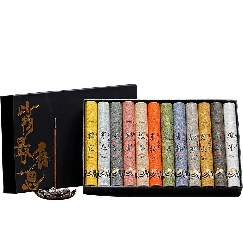 Incense Sticks Gift Box Sandalwood Agarwood Incense Sticks Fragrance Household Indoor Floral Scent Mugwort for Relaxation