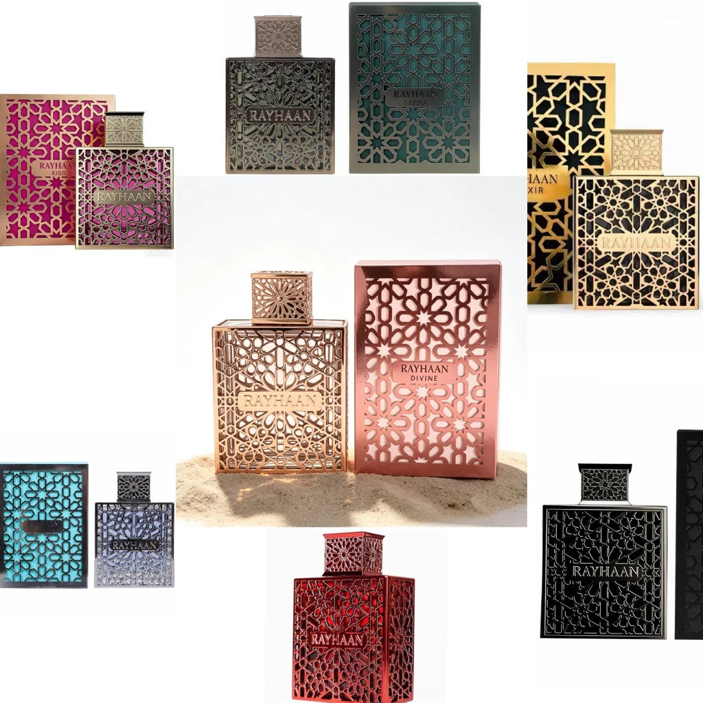 RAYHAAN seven neutral perfume, 3.4oz100ml, a variety of styles, fragrance choices, lasting fresh flowers and fruits, charming, unique, suitable for daily commuting, parties and other venues