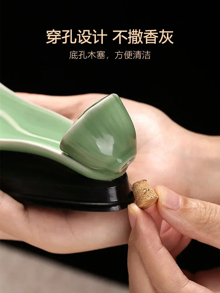 Ceramic lotus Line Incense Insert Sandalwood agarwood Household Indoor Study Incense Lighter lotus Lying Incense Burner Purifi