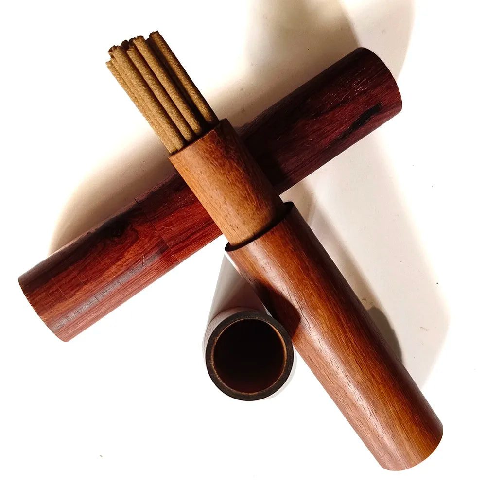 8g 2.8mm Handmade Chinese Kyara Kynam Agarwood Incense Sticks In A Wooden Tube Rich Aroma for Home Zen Yoga Meditation