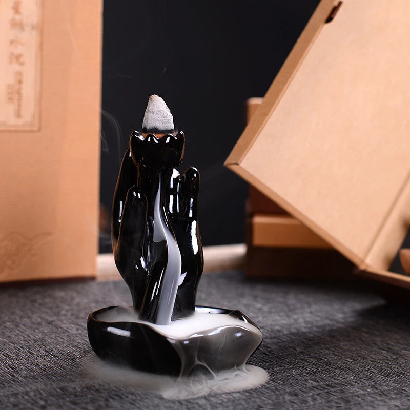 Natural Backflow Cones, Agarwood , Sandalwood , Home Indoor Air Purifying Incense Burner, Aromatherapy Gif