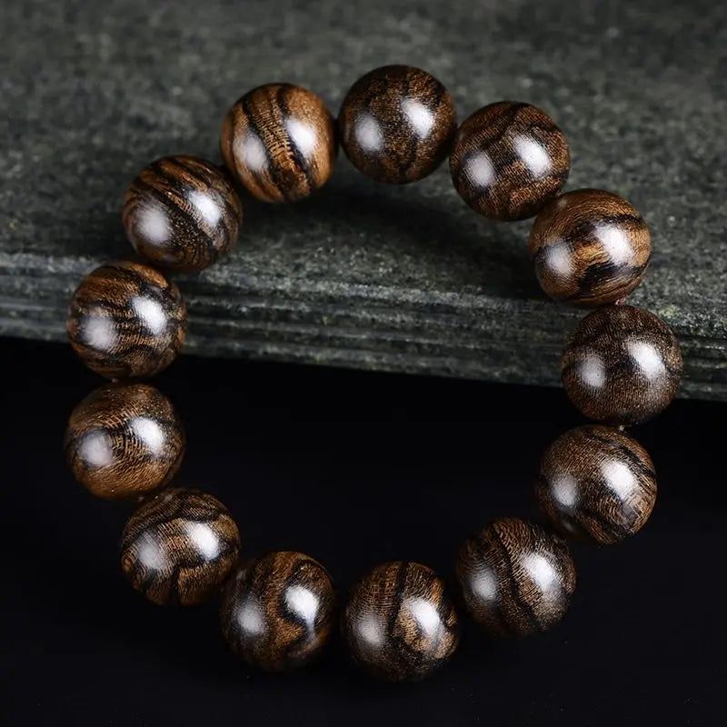Cambodia Bodhi Chess Agarwood 108 Bead Mala Bracelet