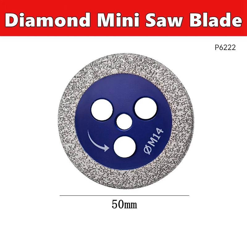 50mm Diamond Mini Saw Blade with Thread Stone Cutting Disc Granite Sandstone Concrete Lettering Carving Grinding Tool
