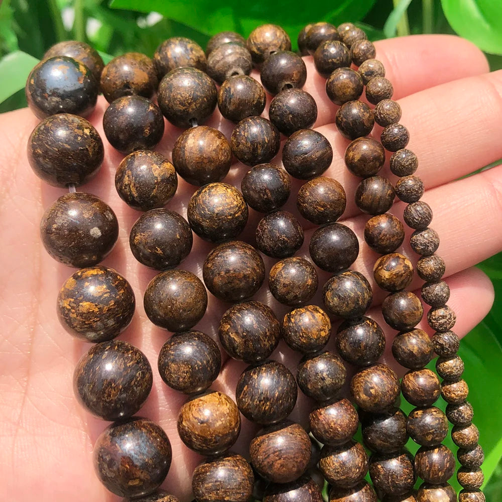 Natural Bronzite Stone Beads Round Loose Spacer Bead For Jewelry Making 15" Strand 4/6/8/10/12mm DIY Charm Bracelet Necklaces