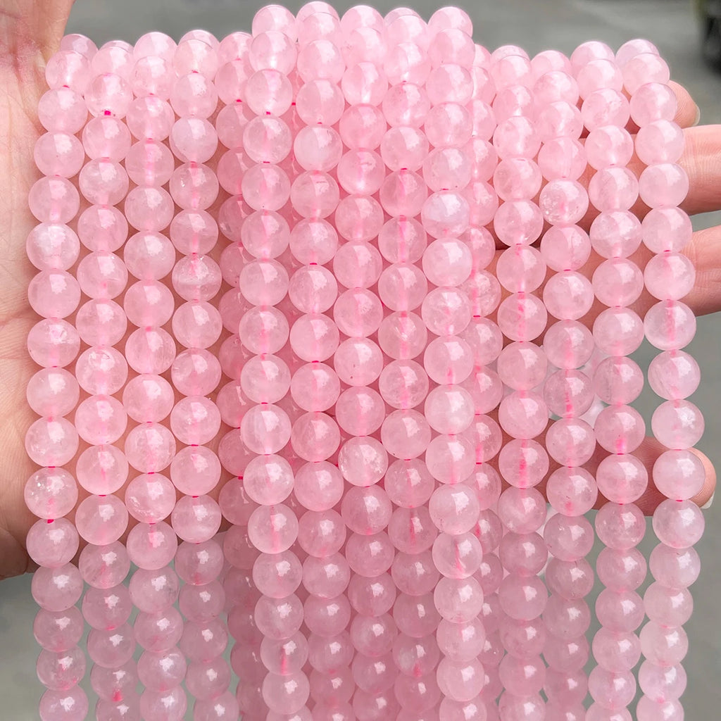 Wholesale Natural Stone Rose Quartz Bead Round Loose Spacer Bead 4 6 8 10mm for Jewelry Making DIY Bracelet Necklace Accessory