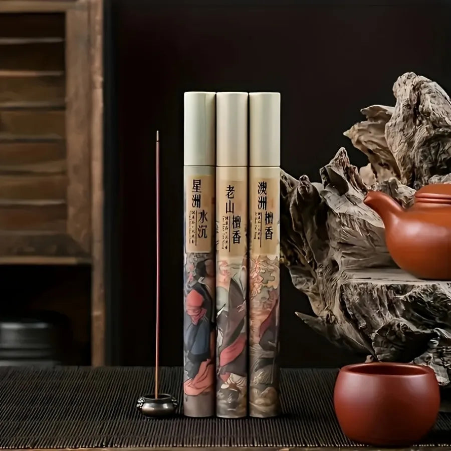 400 Pieces of Ten Tube Five Classics Incense Gift Box with Ink Painting Style, Sandalwood, Agarwood, Etc. Suitable for Home Gift
