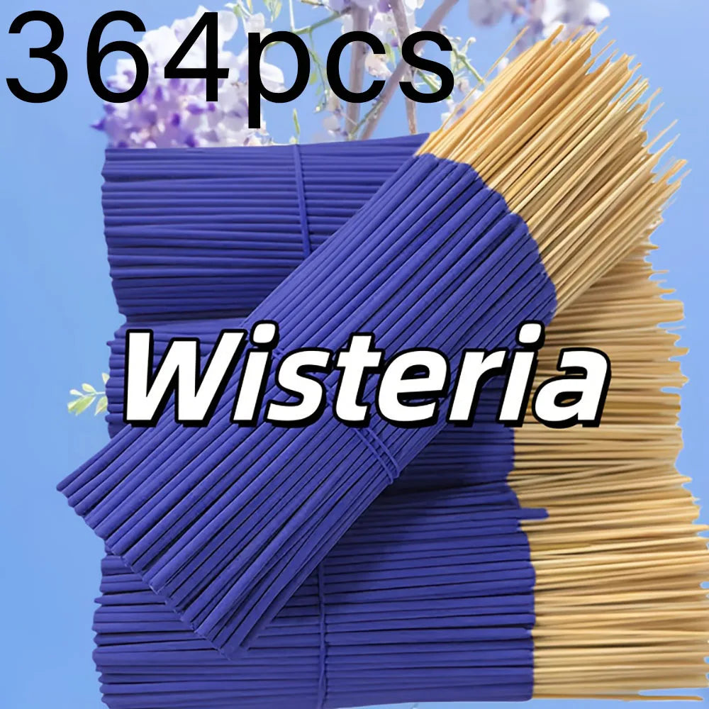 Natural Wisteria Incense Sticks - 56/164/364 Sticks, 22cm Size, Wooden Incense Sticks, Used for Spiritual Purification, Eliminating Negative Energy, Home and Office Decoration, Halloween, Christmas, Meditation Aid, Meditation Incense, Holiday Decoration