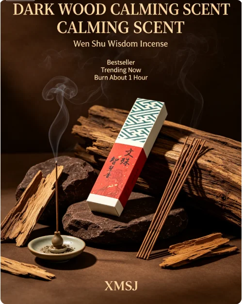 Hot Trending Wen Shu Wisdom Incense, XMSJ Natural Wood Incense Sticks, 32g, Burn About 1 Hour, for Home Meditation Yoga