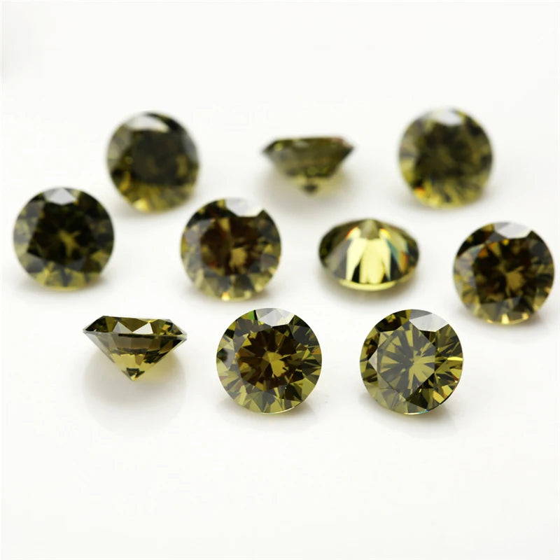 100pcs 1mm 2mm 3mm (1.0~3.0mm) AAAAA Round Cubic Zirconia Stone Loose White Golden Yellow Voilet Olive Green Black Pink