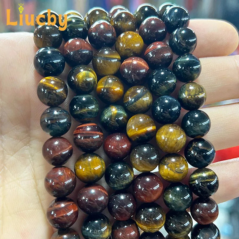 Natural 3-Color Tiger Eye Beads 10mm DIY Jewelry Making