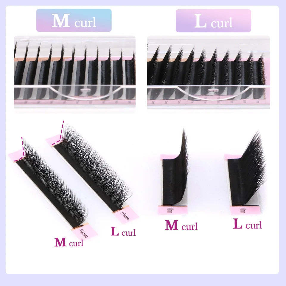 AGUUD New Brown 3D/4D/5D W Lashes Bloom Automatic Flowering Soft Premade Fans Soft Individual Eyelash Spike 3D Clover Fairy Lash