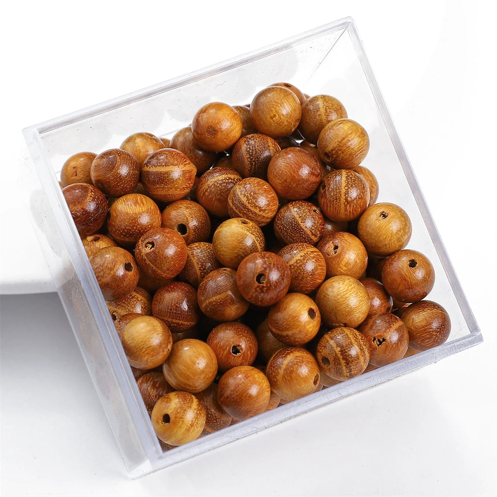50Pcs/Lot 8mm Brown Series Natural Wooden Beads Eco-Friendly Wood Round Loose Beads For Jewelry Making Bracelets DIY Accessories