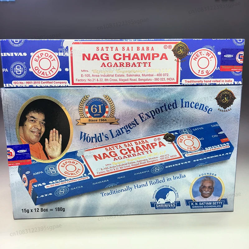 12Boxes Satya Origin100% 15g Hand-Rolled Incense Sticks, SANDAL WOOD，MONEY MATRIX，NAGCHAMPA Multiple Flavors for Yoga Meditation