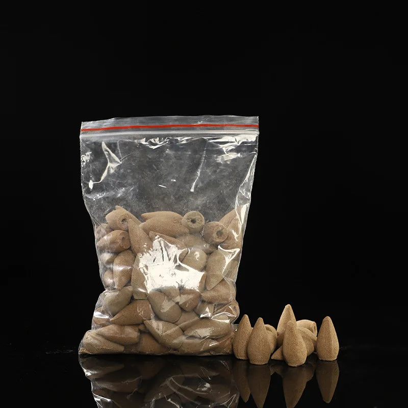 Backflow Incense Cones Sandalwood Agarwood Rose Floral Plant Granules Household Aroma Cone 60 Pieces Per Bag Natural Botanical