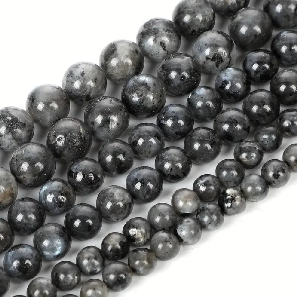Natural Black Labradorite Beads 10mm Round 15 DIY Jewelry