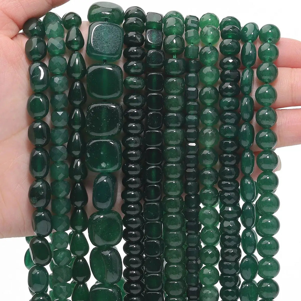 Green Chalcedony Beads for DIY Jewelry Making