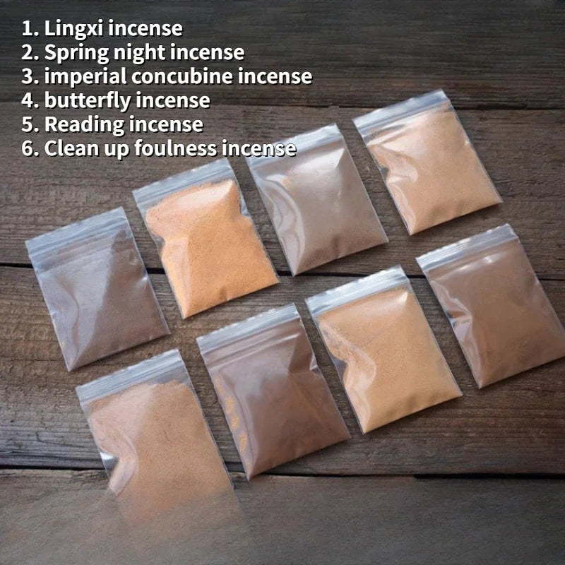 Natural Incense Powder Set Agilawood/Sandalwood Anshen Sleep Aid Aromatherapy Household Indoor Seal/electronic Incense Materials