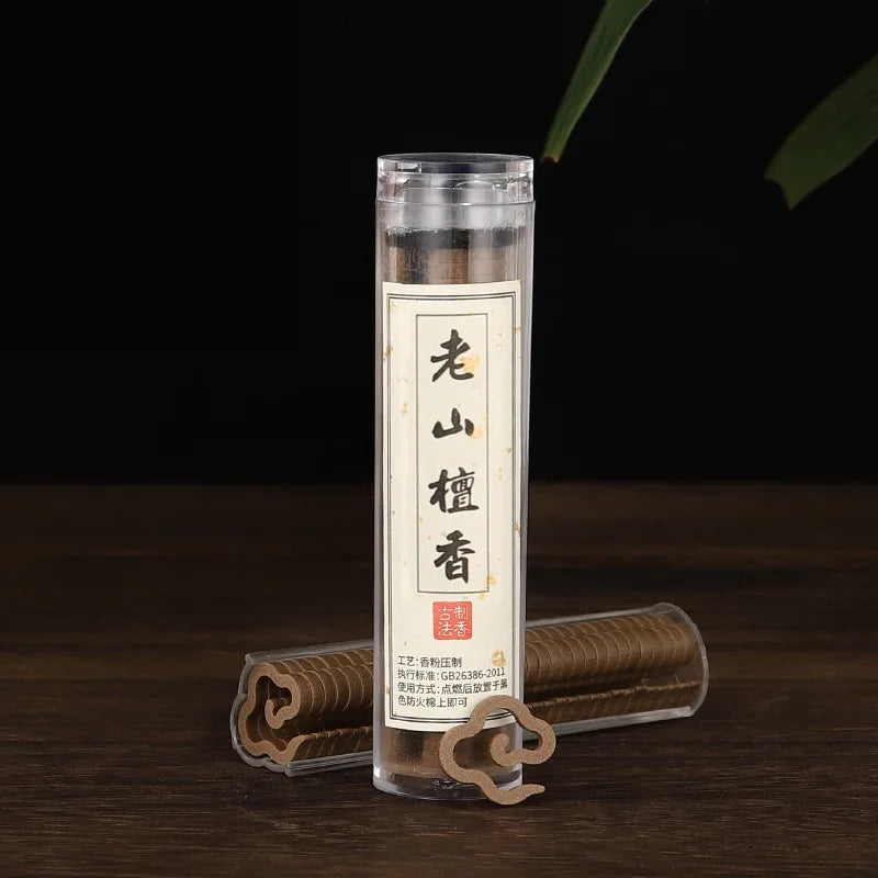 42pcs/tube Mini Natural Disk Incense, Sandalwood Agarwood Jasmine Fragrance, Long-Lasting Aromatherapy for Indoor Zen Meditation