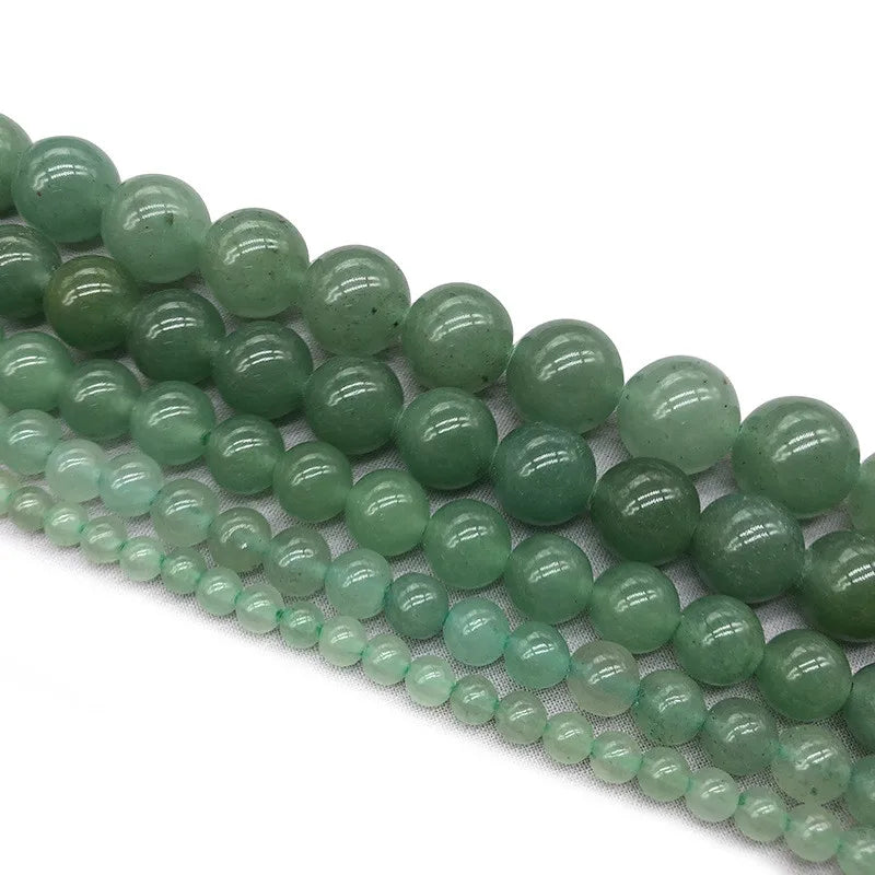 Natural Stone Green Aventurine Round Loose Beads 15" Strand 4 6 8 10 12 MM Pick Size For Jewelry Making