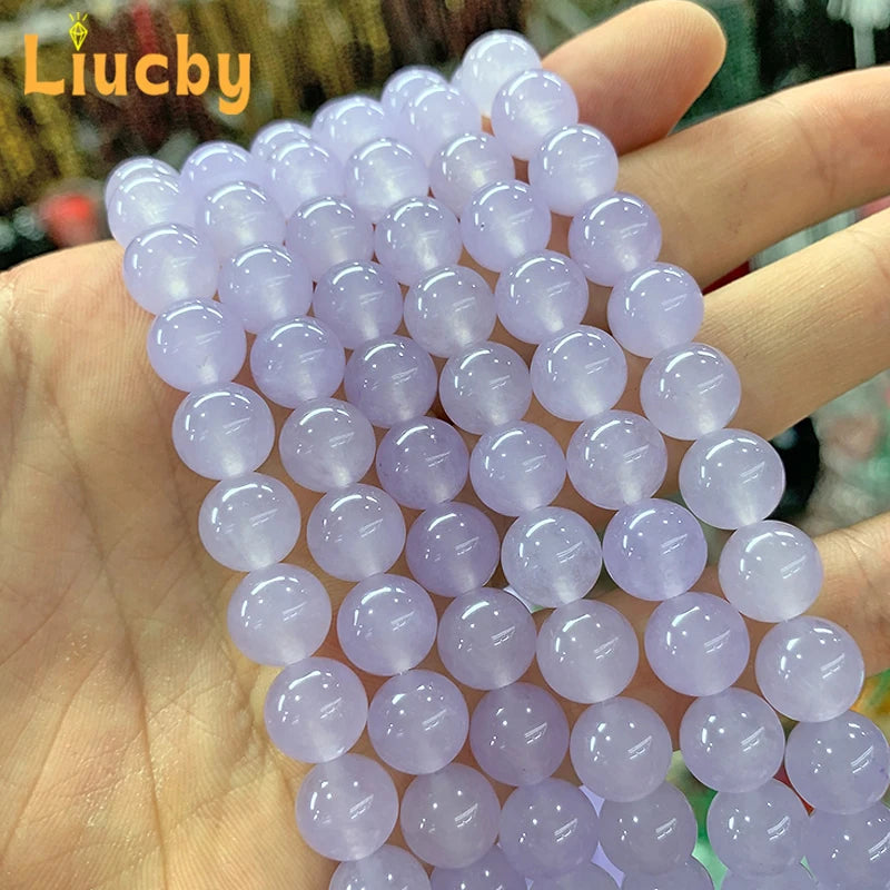 Lavender Chalcedony Beads 10mm DIY Jewelry Making