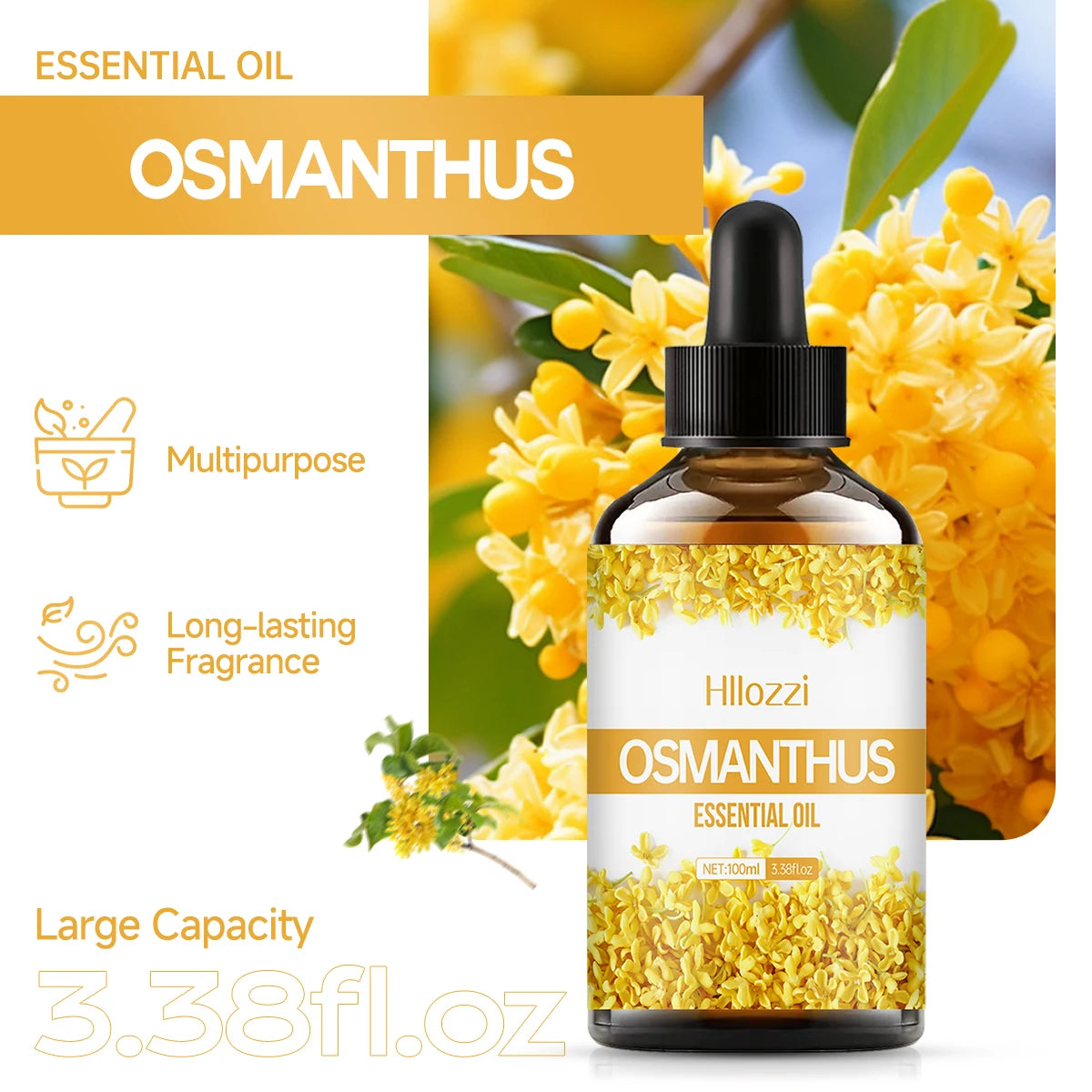 OSMANTHUS ESSENTIAL OIL a high-quality moisturizing nourishing massage oil with a refreshing scent, suitable for all skin types