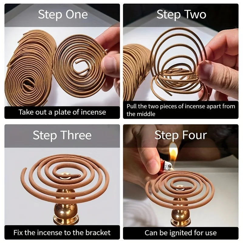 Palo Santo Flavored High-Quality Classic Spiral Incense, 6.3cm Diameter Pure Handmade Coil Incense, Traditional Handmade Method,