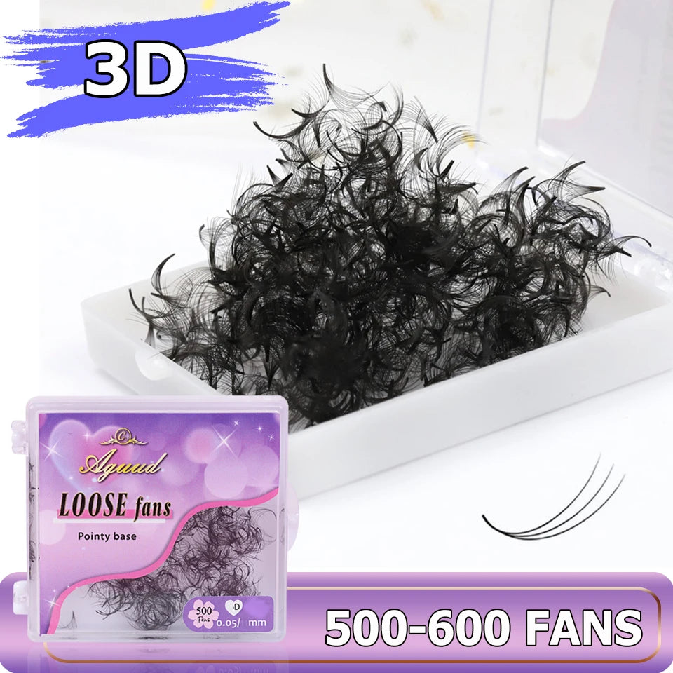 AGUUD Thin Base Premade Fans Lashes 500-600 Fans