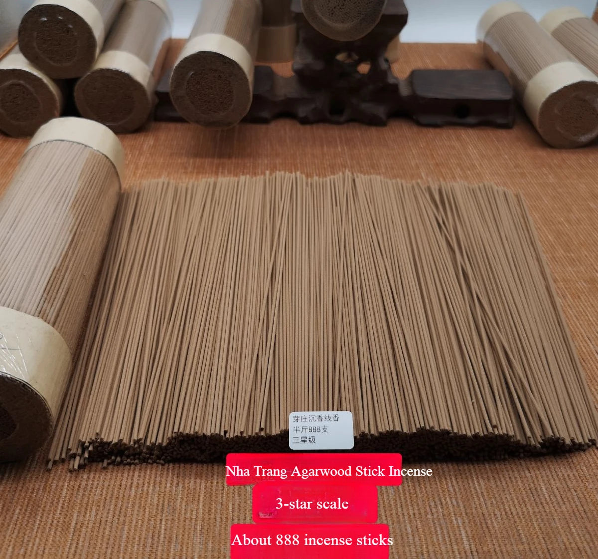 250g Natural Agarwood Stick Incense/Hainan Nha Zhuang Joss Sticke Temple Worship Buddha Offering Incense in The Home Indoor