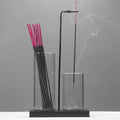 2 in 1 Glass Backflow Incense Holder with Storage Ash Catcher Black