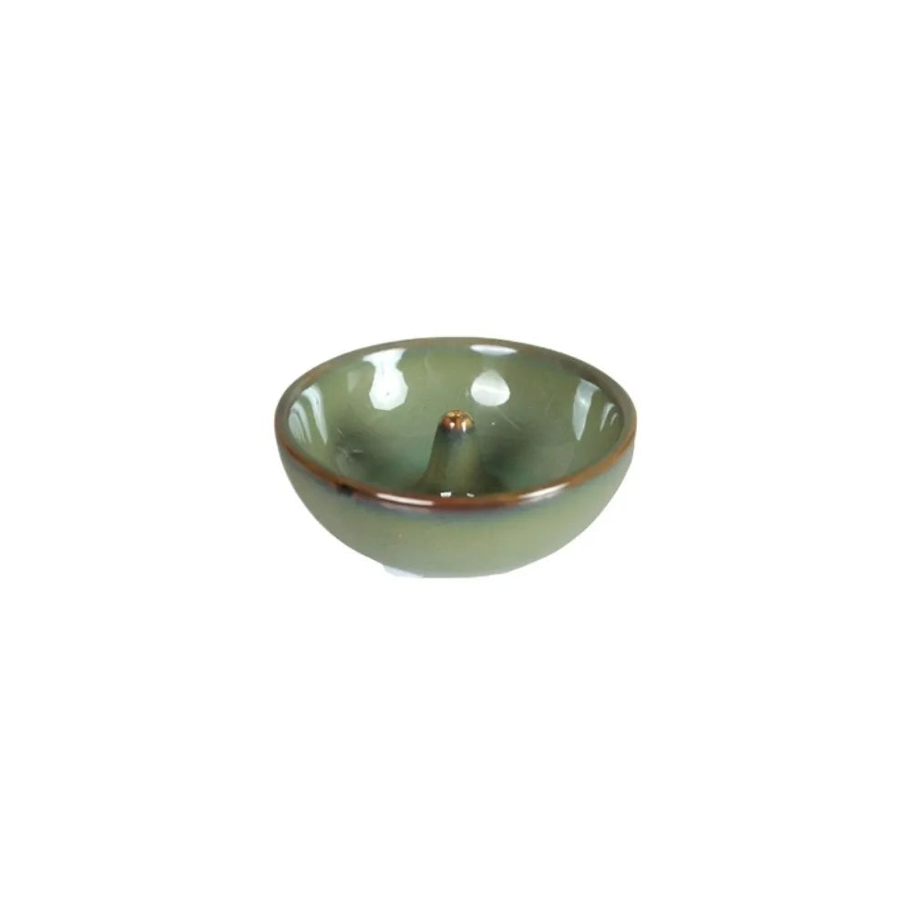 Decorative Retro Incense Holder Round Zen Style Incense Stick Burner Ceramic Sturdy Agarwood Tray Meditation