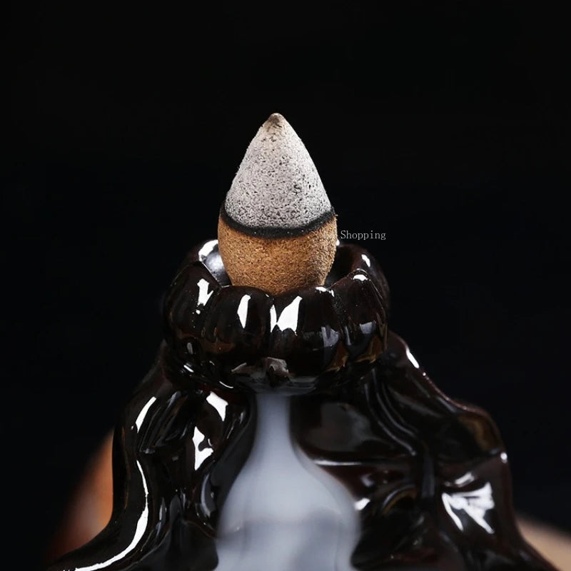 Backflow Incense Old Mountain Sandalwood and Agarwood Tearoom Livingroom Purify The Air Temple Worship of Buddha Cone Incense