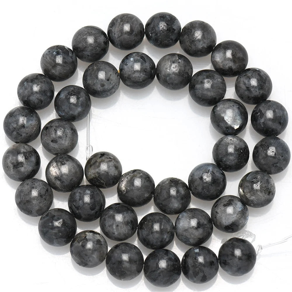 Natural Black Labradorite Beads 10mm Round 15 DIY Jewelry
