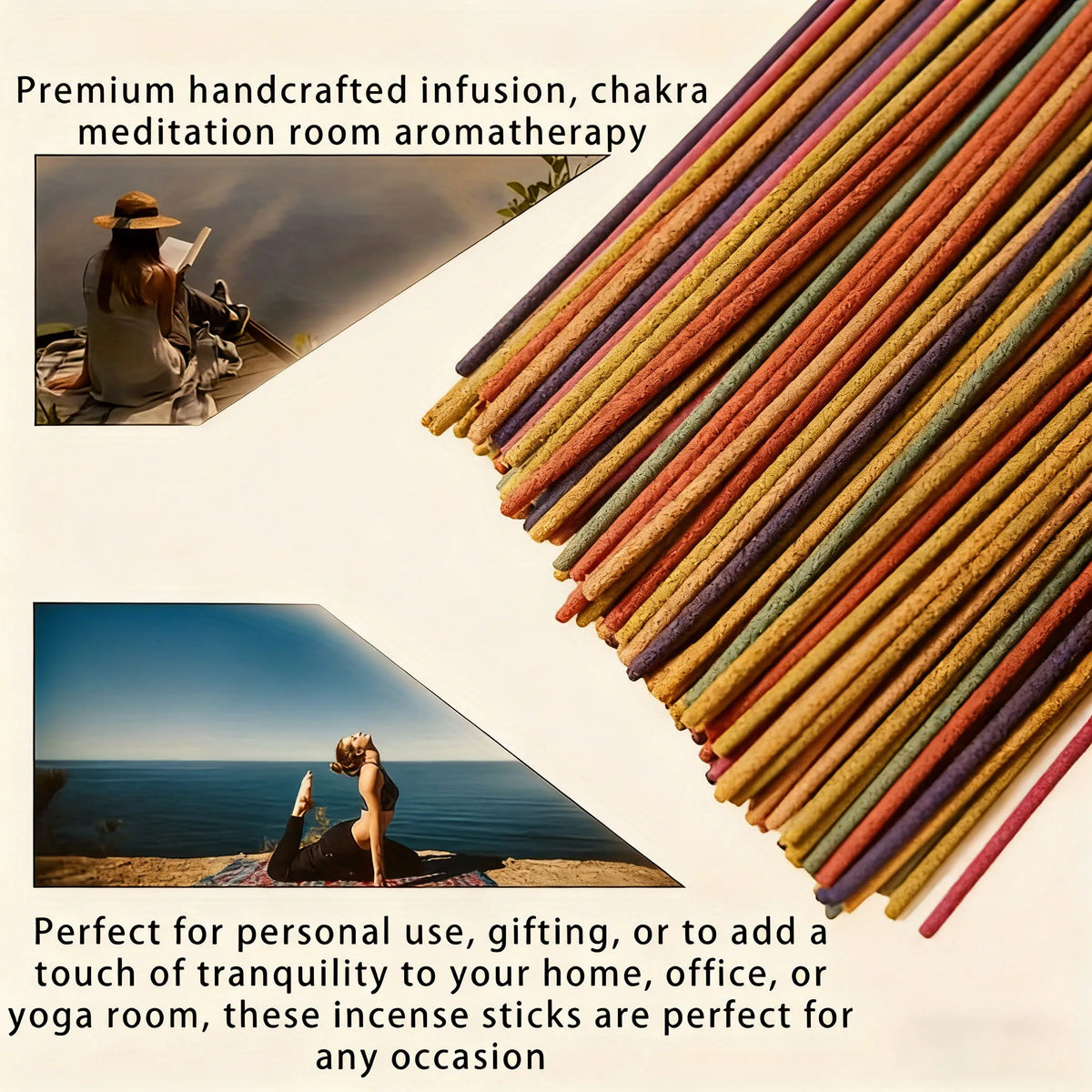 Wholesale Multi-Colored and Multi-Scented Incense Sticks - White Sage~Lavender~Rose~Lemongrass and Jasmine Various Scents |   Long-Lasting Home Air Purification Fragrance |   Christmas Gifts, Wholesale Options: 45/90/180/360 Pieces