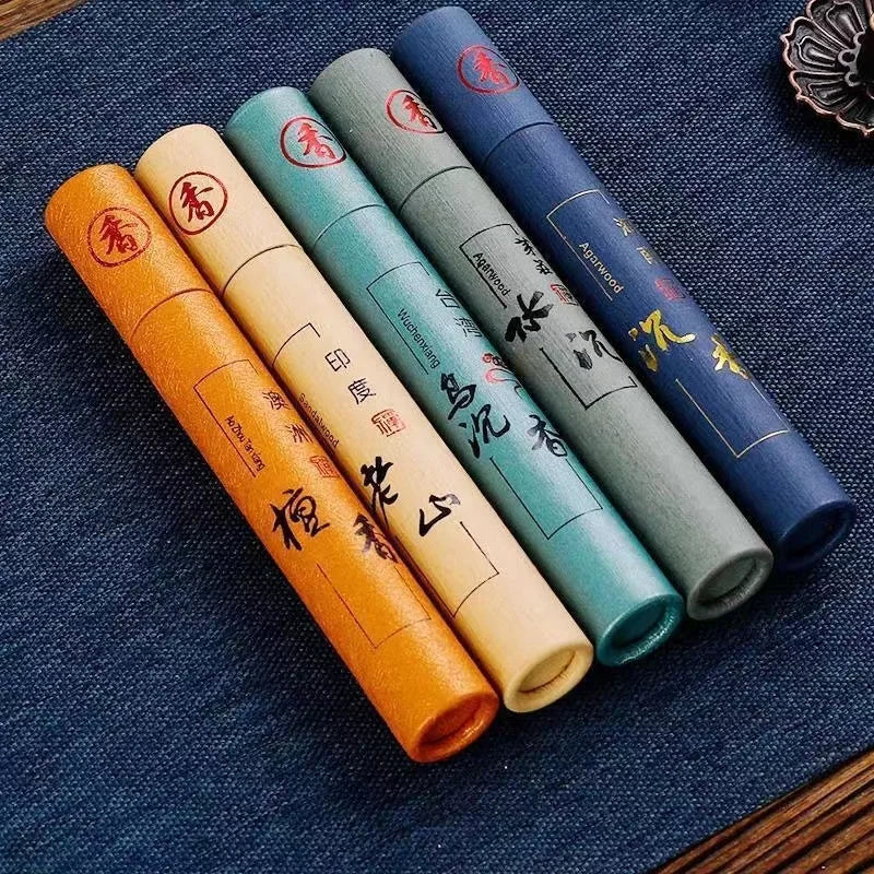 Approximately 30 pieces/can, natural thread fragrance short version 10.5cm, burning for 15-25 minutes, indoor deodorization of sandalwood, agarwood, old mountain, and water sinking aromatherapy