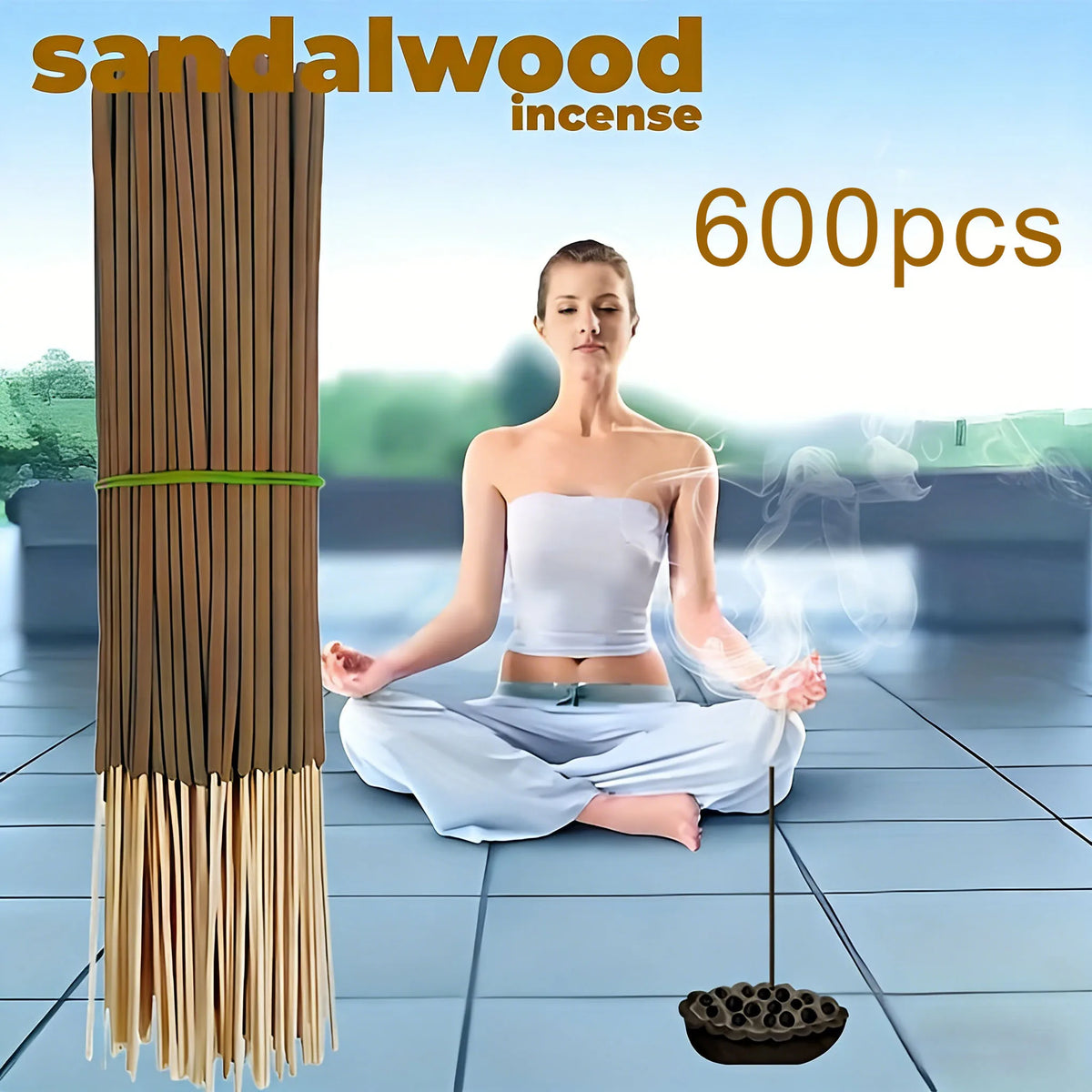 23/45/148/348Pcs Sandalwood Sticks Palo Santo Long-Lasting Fragrance Suitable for Yoga and Meditation Suitable for Outdoor Use Home Bedroom Kitchen Bathroom Courtyard Tea Room Office Hotel Etc. Suitable for Relaxing the Mind Relieving Stress Holiday Gifts