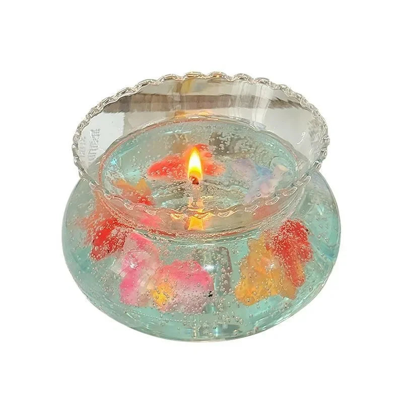 New Goldfish Bubble Jelly Candle Aesthetic Aquarium-Themed Soy Wax Candle Unique Graduation Gift for Girls Creative Desk Decor