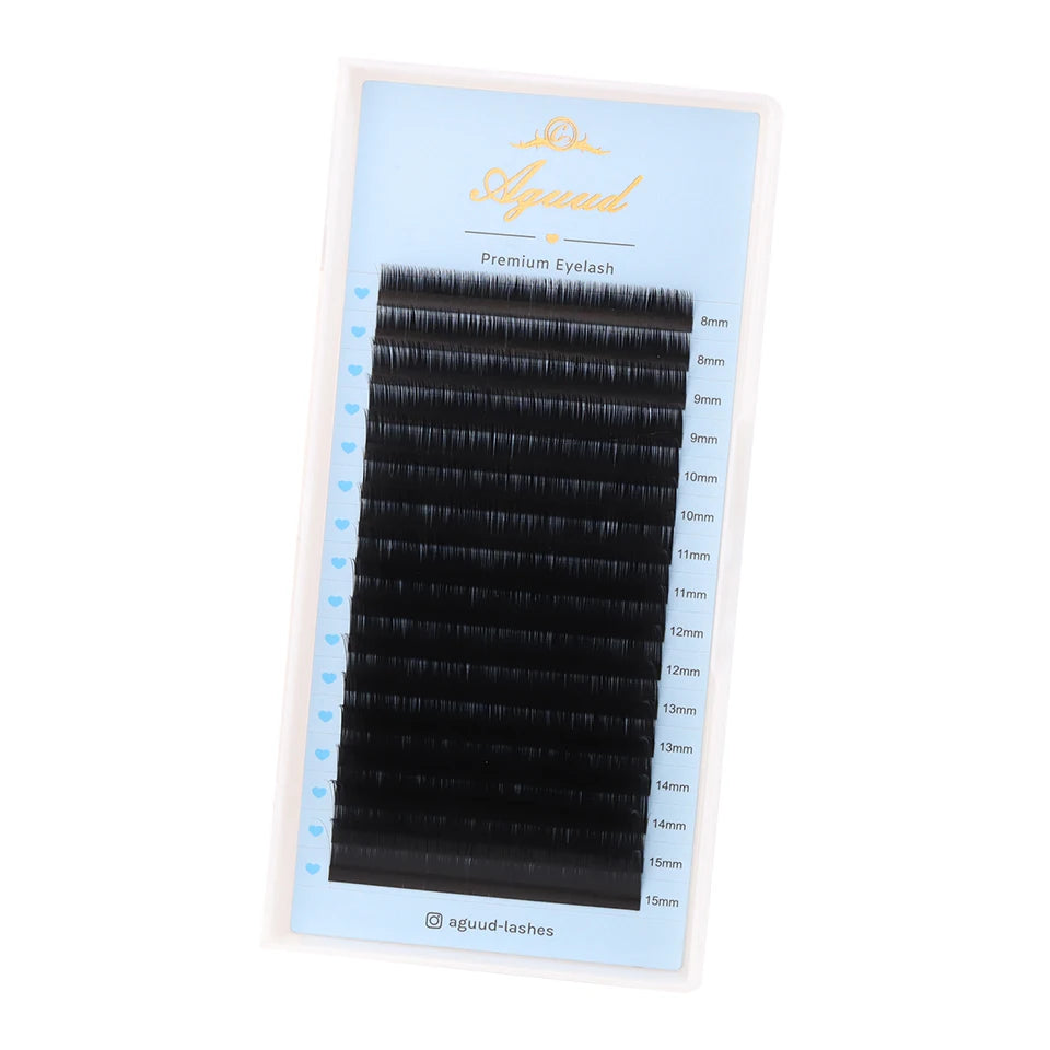 AGUUD Individual Faux Mink Eyelashes 16 Rows Black