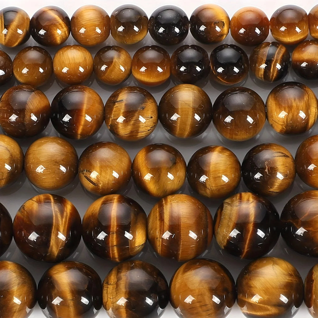 2strands 3/4/6/8/10mm Natural Yellow Tiger Eye Stone Round Beads for Jewelry Making DIY Bracelet Necklace Accessories 15"