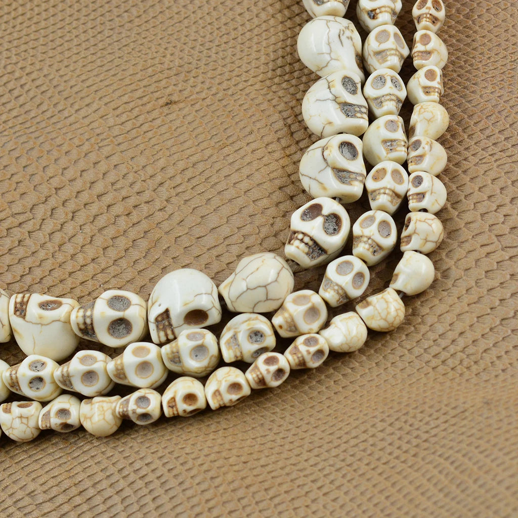 White Howlite Skull Beads 8x6mm 10x8mm 12x10mm Loose Stone Beads