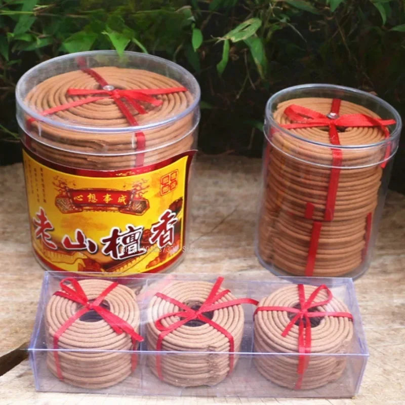 1/2/4 Hours Laosan Sandalwood Incense Coil Household Indoor/Office/Worship Buddha/Meditation/Soothing/Odor Removal Aromatherapy