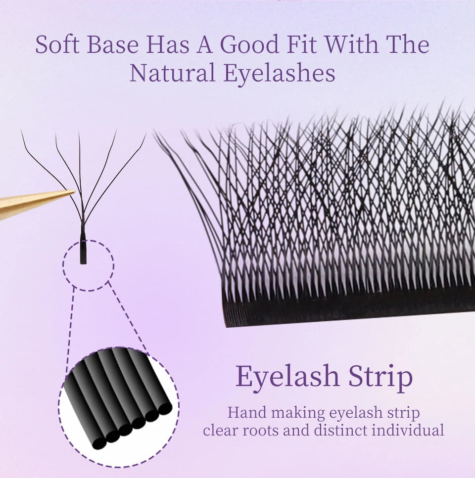 AGUUD 4DW Clover Lashes 3D Brown Premade Fans