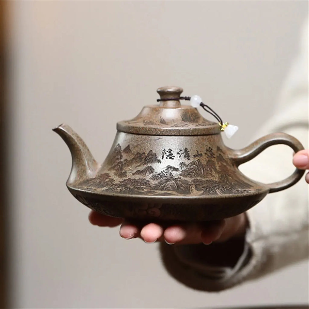 A08I Clay Teapot, Ore, Agarwood Mud, Wood Burning, Cloud Furnace, Teapot, Teapot, Chinese Tea Set Ceramic Teapot